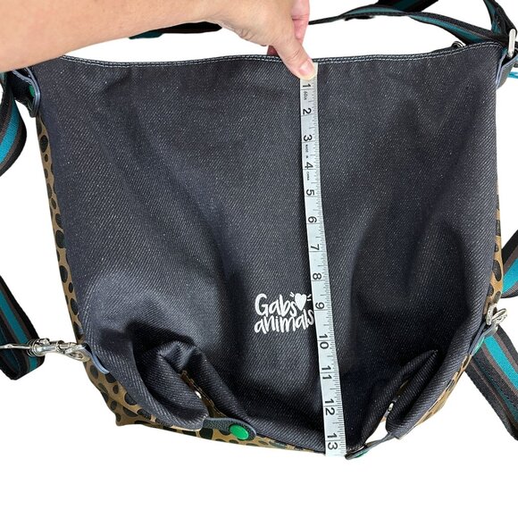 Gabs TIGER G3 Convertible Shoulder Bag Backpack Tote Leather Denim Animal Print - Picture 13 of 15